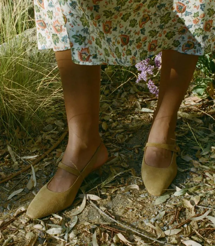 RECCO SLINGBACK Taupe Suede Shop DEN Footwear