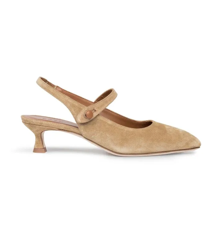 RECCO SLINGBACK Taupe Suede Shop DEN Footwear