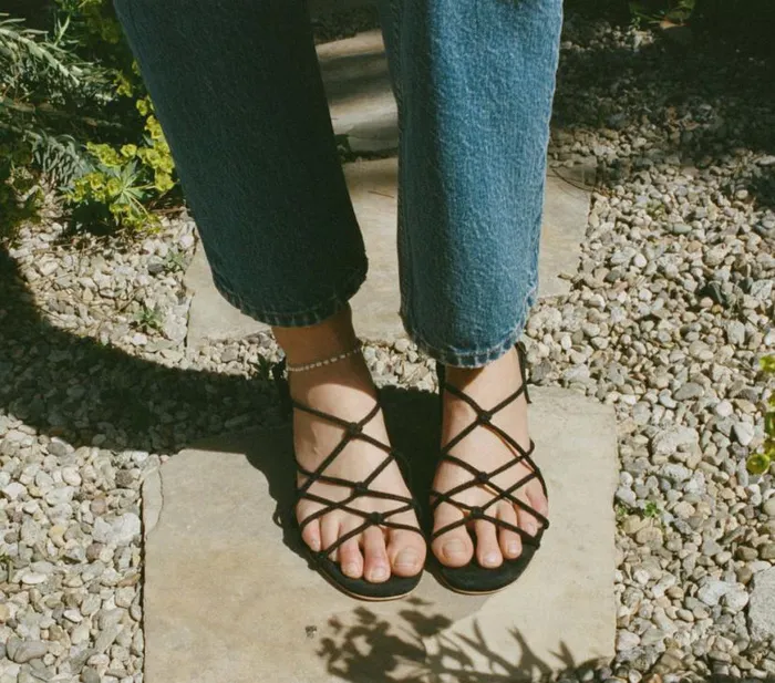 REVE BLOCK HEEL SANDAL Black Suede Shop DEN Footwear
