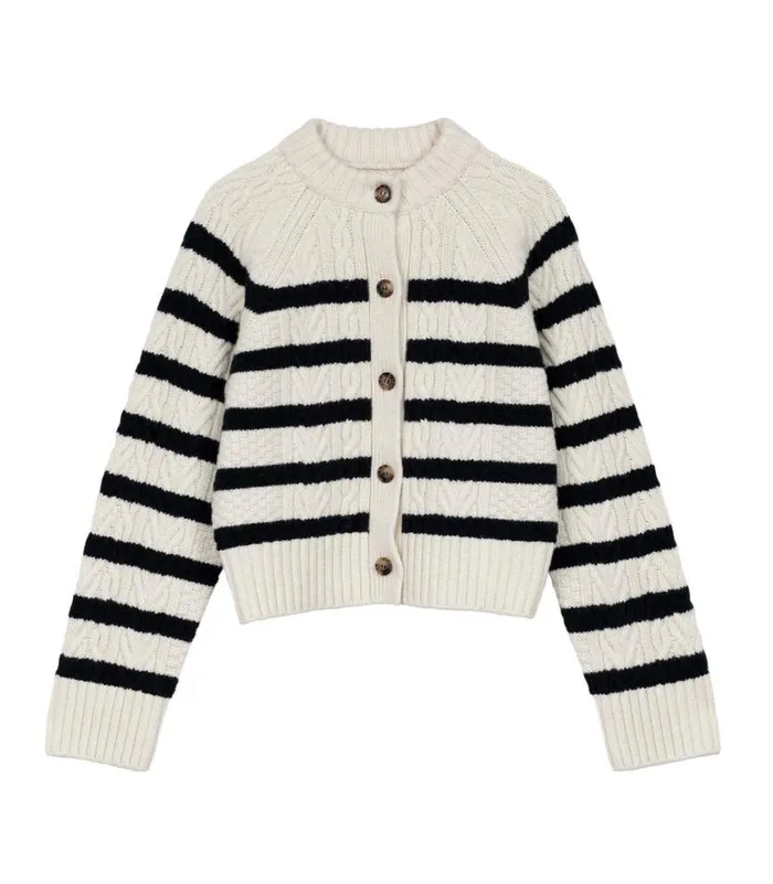 RITA CARDIGAN Calais Stripe Shop DEN Knitwear