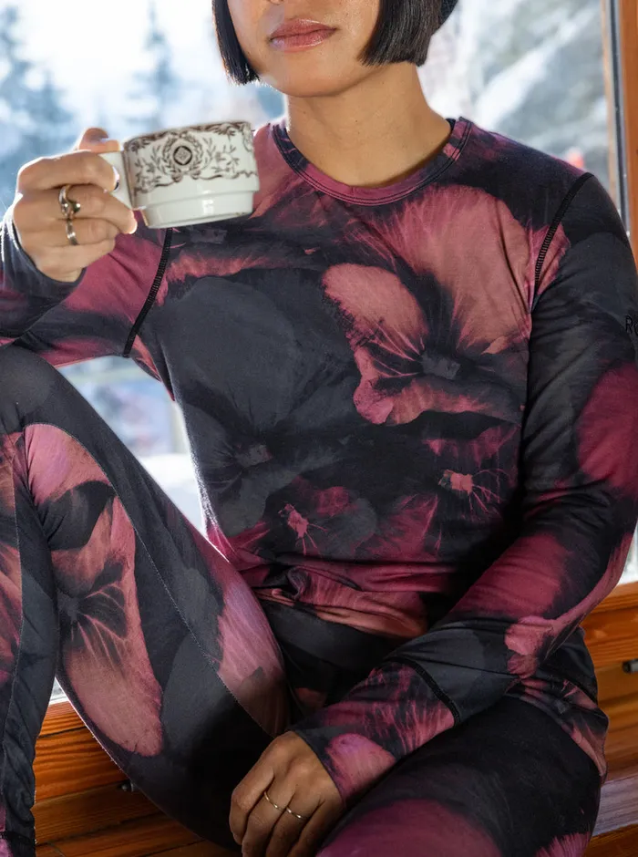 Roxy Base Layers Daybreak Technical Base Layer Top True Black Pansy Pansy 8211 Womens