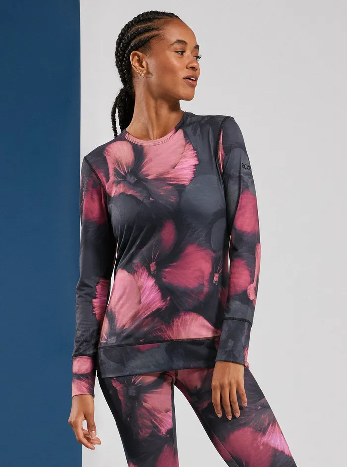Roxy Base Layers Daybreak Technical Base Layer Top True Black Pansy Pansy 8211 Womens