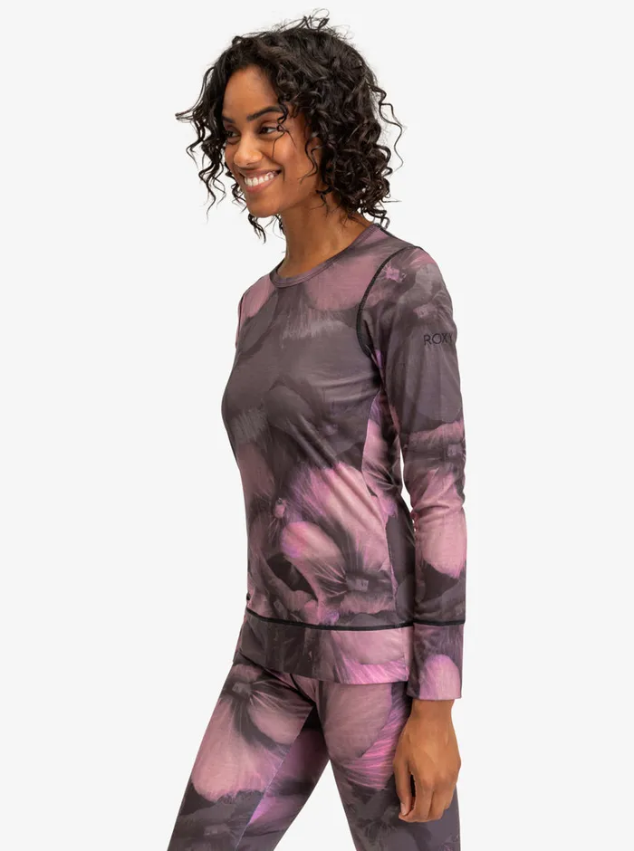 Roxy Base Layers Daybreak Technical Base Layer Top True Black Pansy Pansy 8211 Womens