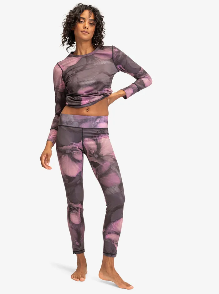 Roxy Base Layers Daybreak Technical Base Layer Top True Black Pansy Pansy 8211 Womens