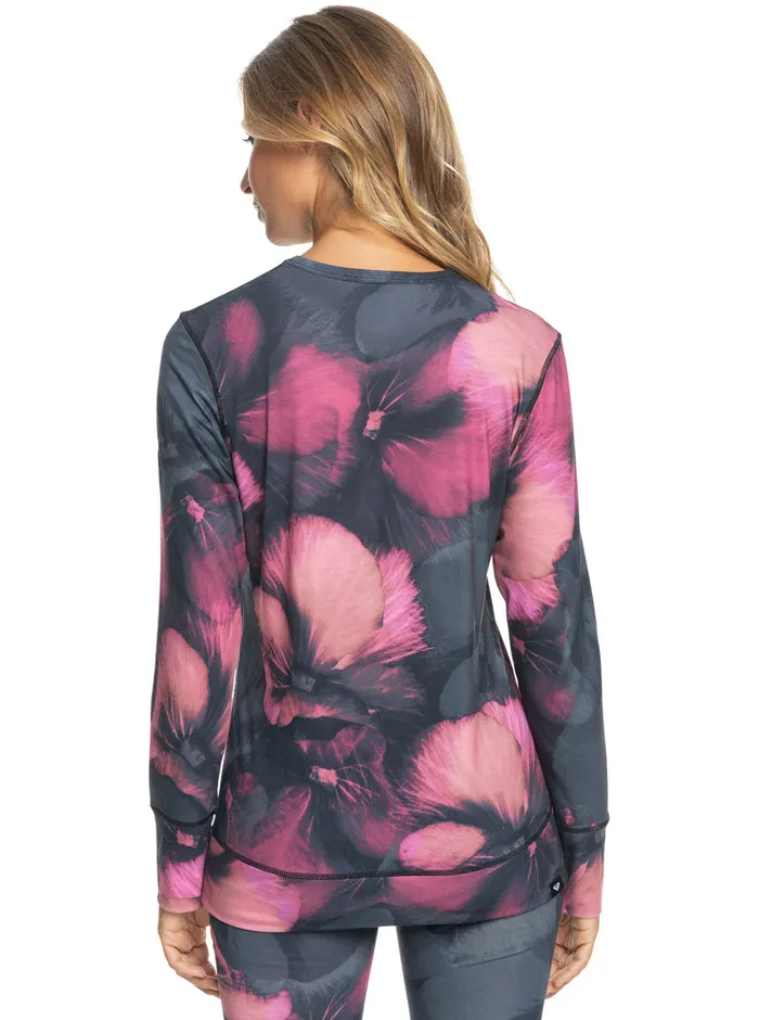 Roxy Base Layers Daybreak Technical Base Layer Top True Black Pansy Pansy 8211 Womens