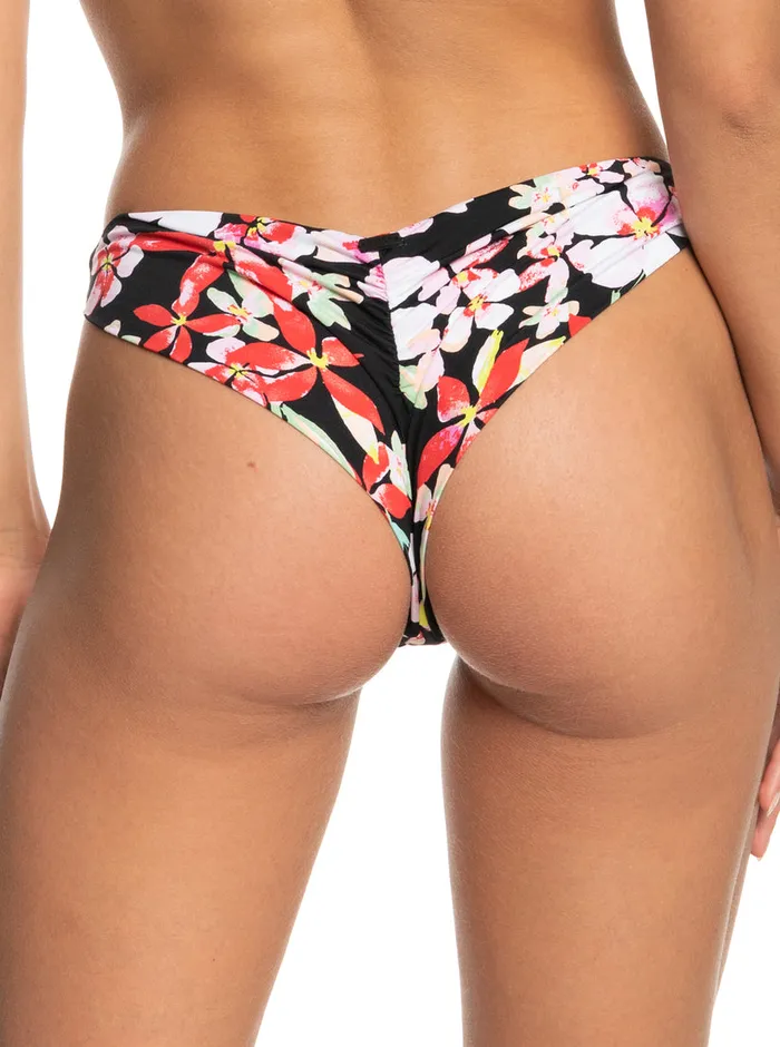 Roxy Bikini Bottoms Printed Beach Classics Cheeky Bikini Bottoms Anthracite New Life 8211 Womens