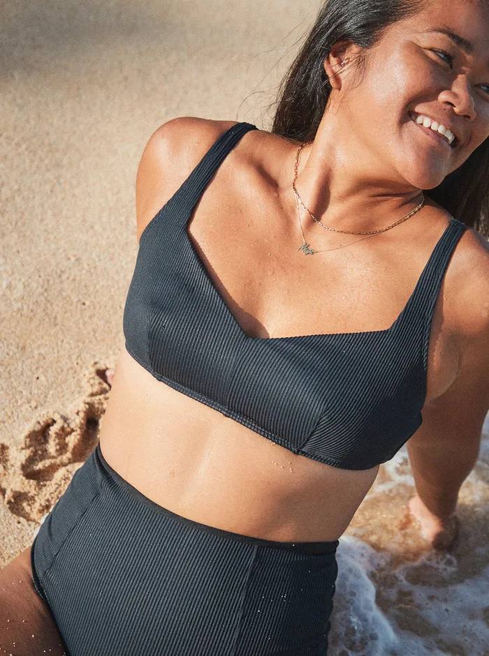 Roxy Bikini Tops Love The Sun Ray Bikini Top Anthracite 8211 Womens