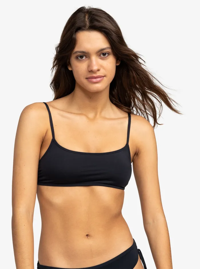 Roxy Bikini Tops Solid Beach Classics Bralette Bikini Top Anthracite 8211 Womens