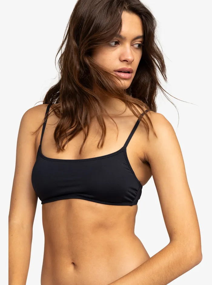 Roxy Bikini Tops Solid Beach Classics Bralette Bikini Top Anthracite 8211 Womens