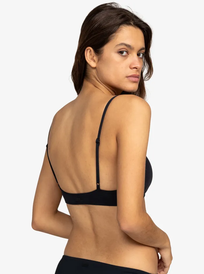 Roxy Bikini Tops Solid Beach Classics Bralette Bikini Top Anthracite 8211 Womens