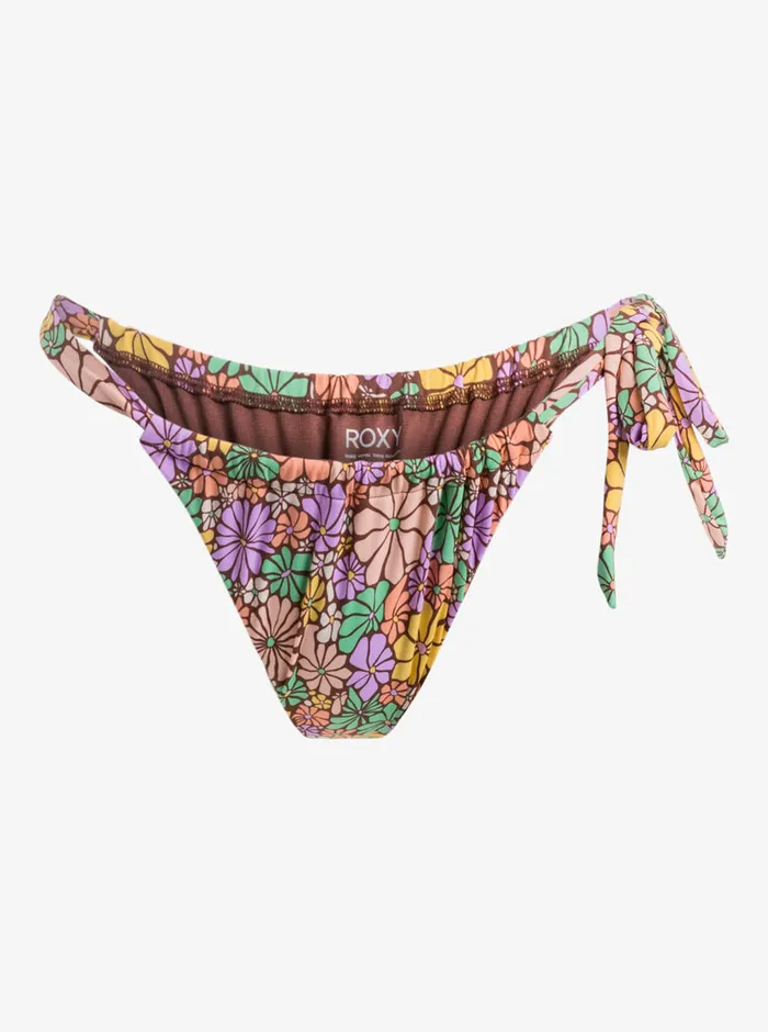 Roxy Bikinis All About Sol Cheeky Tie Side Bikini Bottoms Root Beer All About Sol Mini 8211 Womens