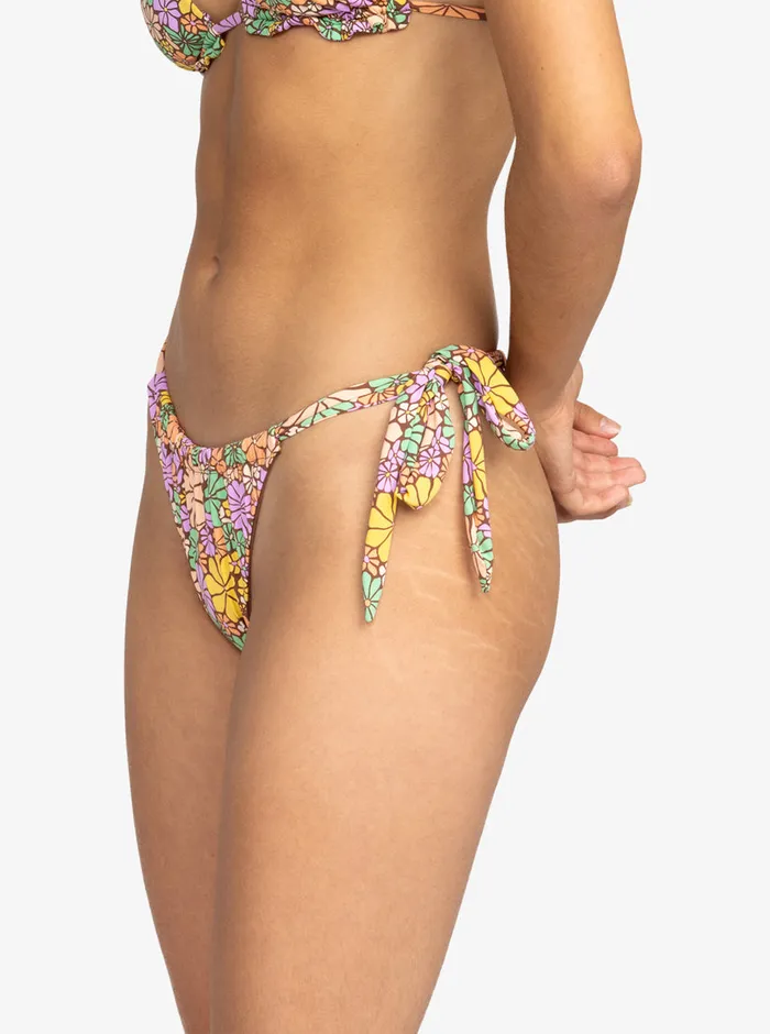 Roxy Bikinis All About Sol Cheeky Tie Side Bikini Bottoms Root Beer All About Sol Mini 8211 Womens
