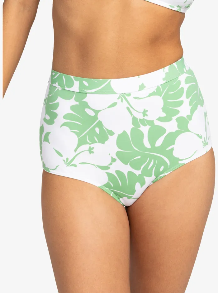 Roxy Bikinis OG High Waist Shorty Bikini Bottoms Zephyr Green Og Roxy Small 8211 Womens