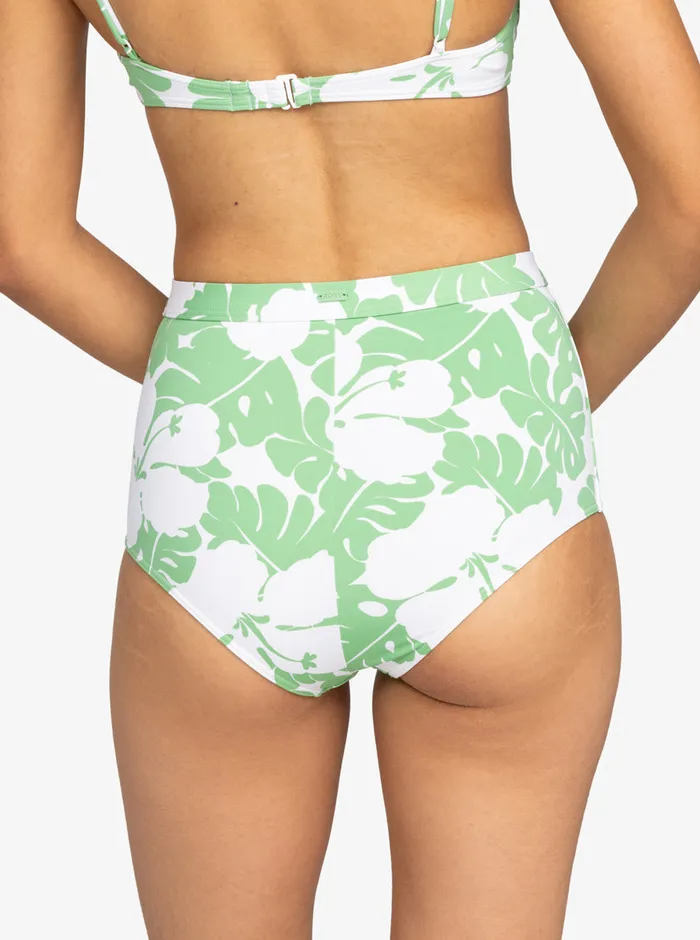 Roxy Bikinis OG High Waist Shorty Bikini Bottoms Zephyr Green Og Roxy Small 8211 Womens