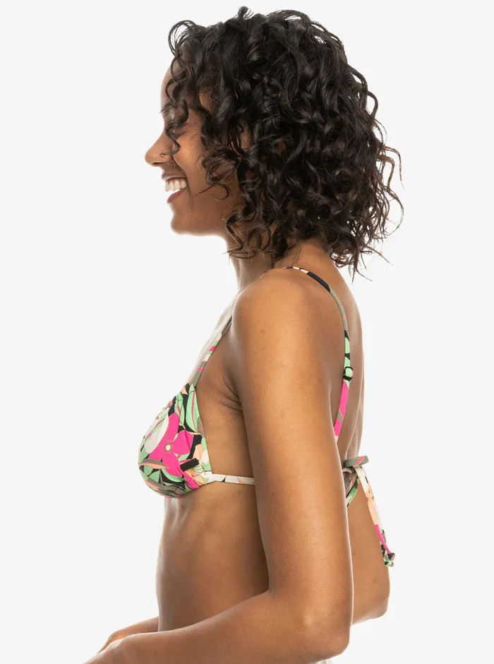 Roxy Bikinis Printed Beach Classics Bralette Bikini Top Anthracite Palm Song S 8211 Womens