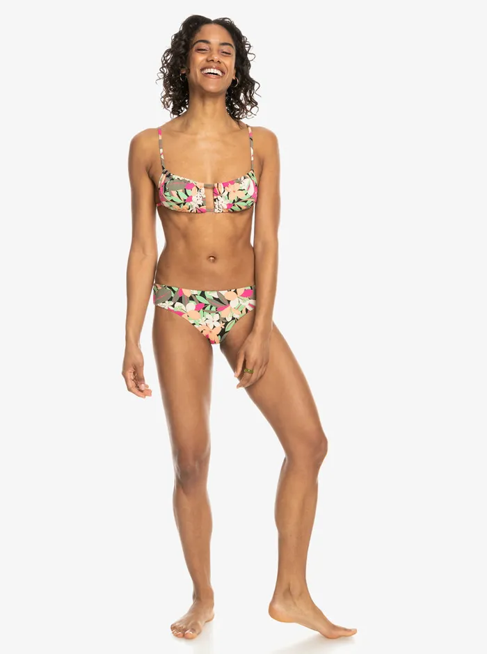 Roxy Bikinis Printed Beach Classics Bralette Bikini Top Anthracite Palm Song S 8211 Womens