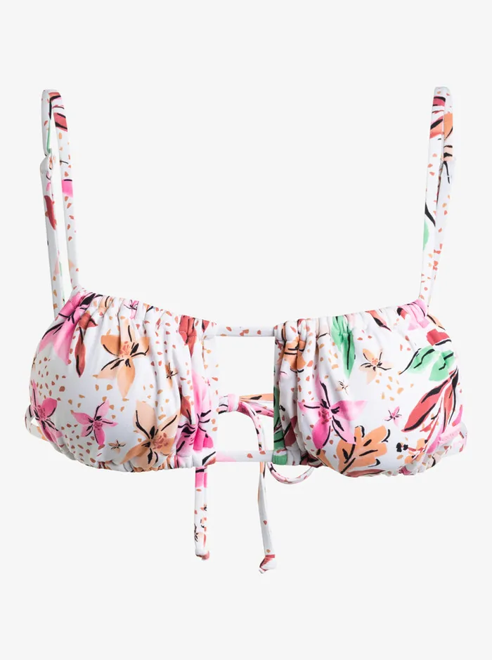 Roxy Bikinis Printed Beach Classics Bralette Bikini Top White Happy Tropical Swim 8211 Womens