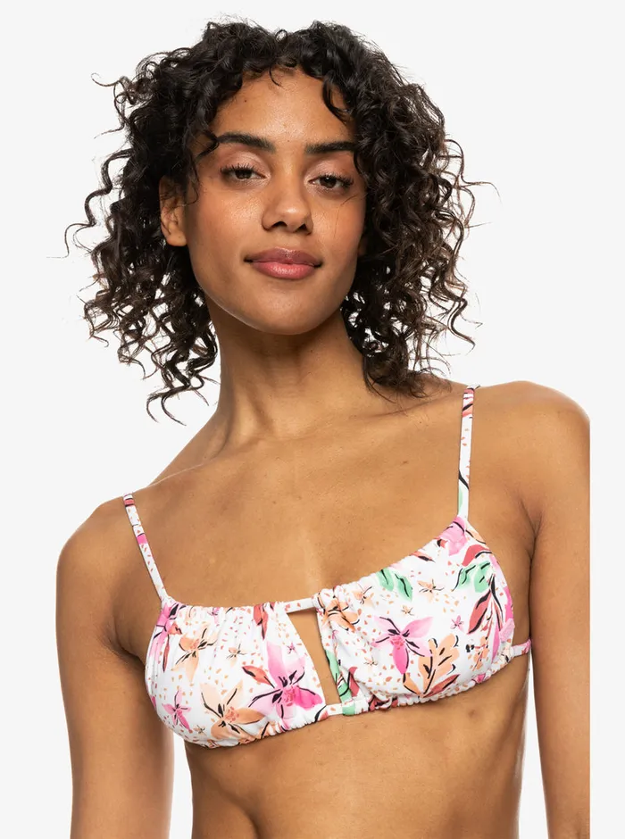 Roxy Bikinis Printed Beach Classics Bralette Bikini Top White Happy Tropical Swim 8211 Womens