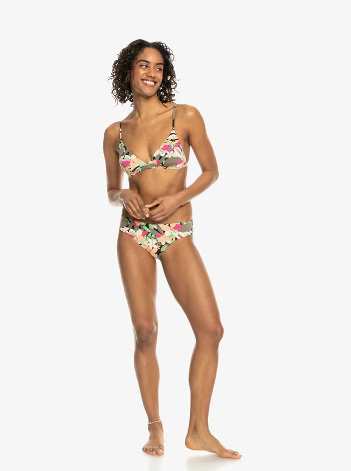 Roxy Bikinis Printed Beach Classics Fixed Triangle Bikini Top Anthracite Palm Song S 8211 Womens