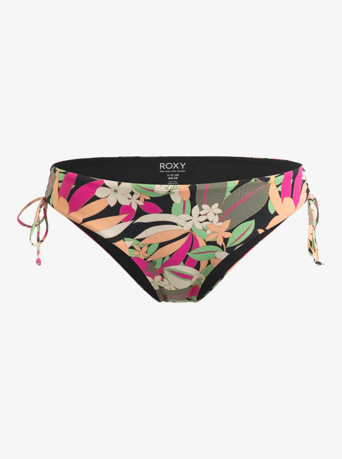 Roxy Bikinis Printed Beach Classics Hipster SideTie Bikini Bottoms Anthracite Palm Song S 8211 Womens