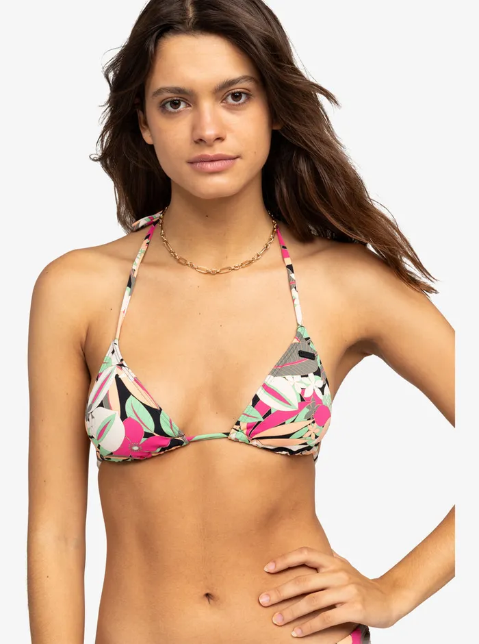 Roxy Bikinis Printed Beach Classics Mini Tiki Tri Bikini Top Anthracite Palm Song S 8211 Womens Roxy Bikinis Printed Beach Classics Mini Tiki Tri Bikini Top Anthracite Palm Song S 8211 Womens