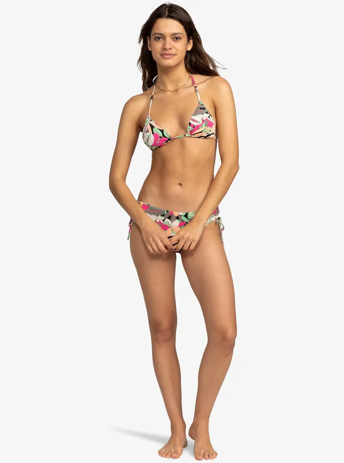 Roxy Bikinis Printed Beach Classics Mini Tiki Tri Bikini Top Anthracite Palm Song S 8211 Womens