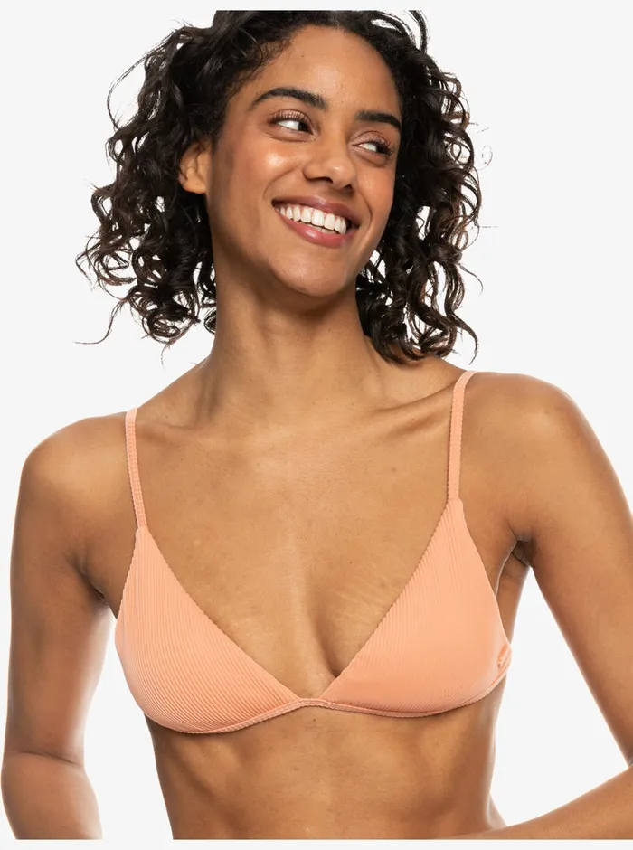Roxy Bikinis Rib Love The Quiver Bikini Top Salmon 8211 Womens