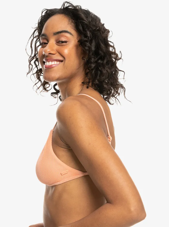 Roxy Bikinis Rib Love The Quiver Bikini Top Salmon 8211 Womens