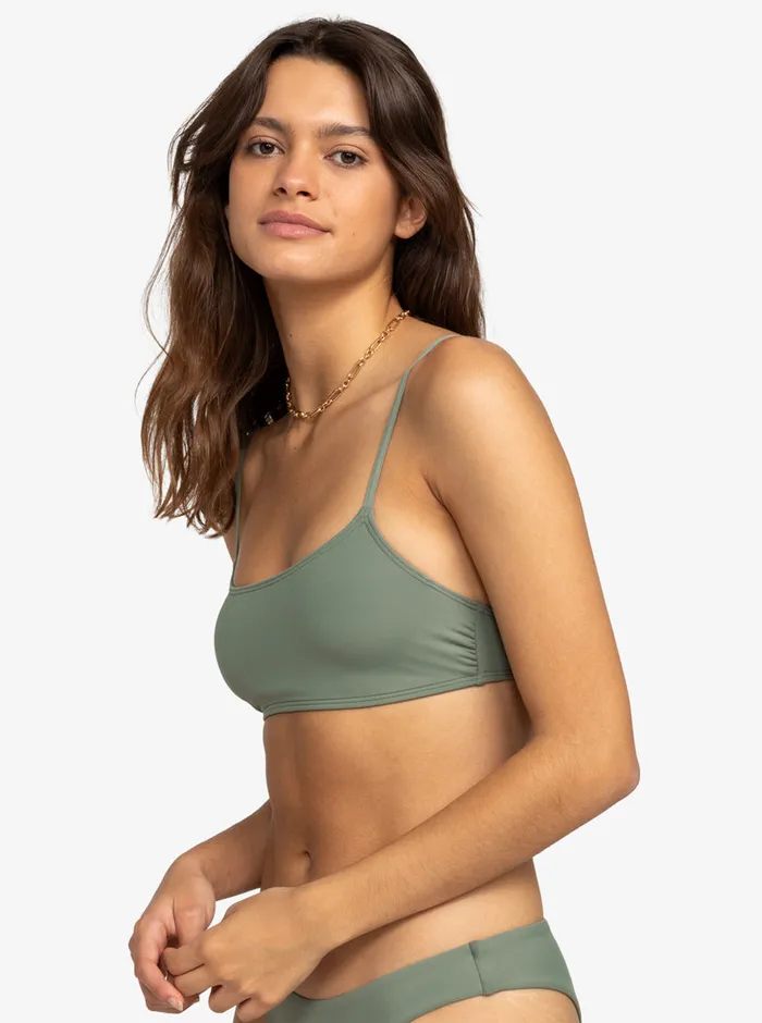 Roxy Bikinis Solid Beach Classics Bralette Bikini Top Agave Green 8211 Womens