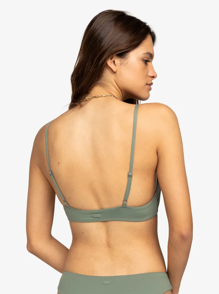 Roxy Bikinis Solid Beach Classics Bralette Bikini Top Agave Green 8211 Womens