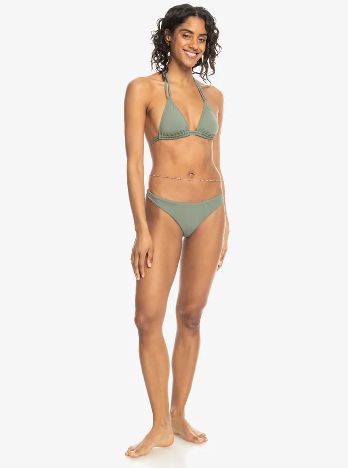 Roxy Bikinis Solid Beach Classics Mini Tikitri Bikini Top Agave Green 8211 Womens