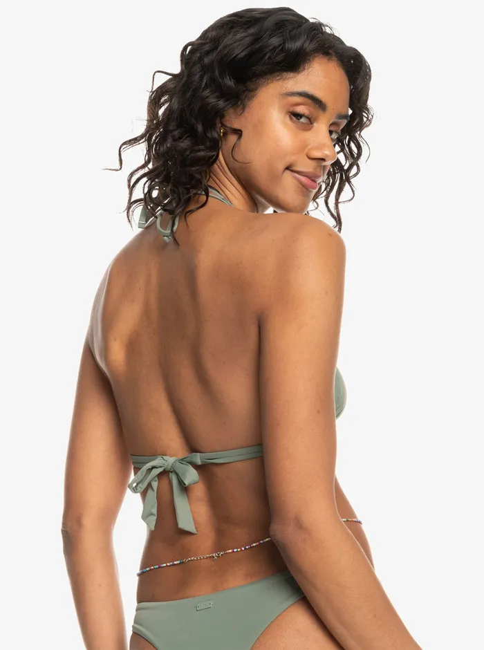 Roxy Bikinis Solid Beach Classics Mini Tikitri Bikini Top Agave Green 8211 Womens