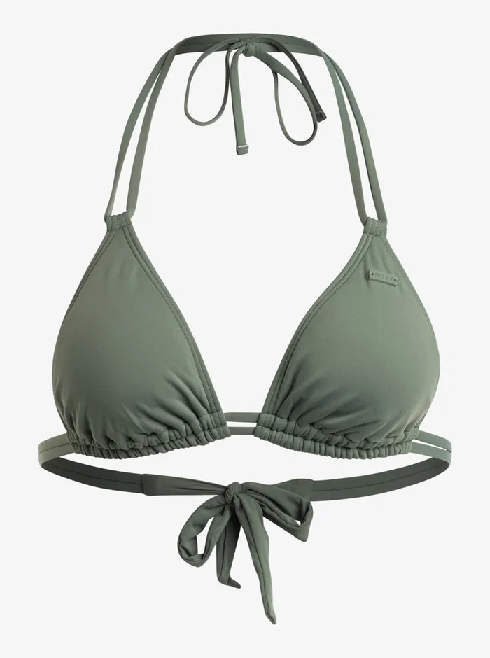 Roxy Bikinis Solid Beach Classics Mini Tikitri Bikini Top Agave Green 8211 Womens