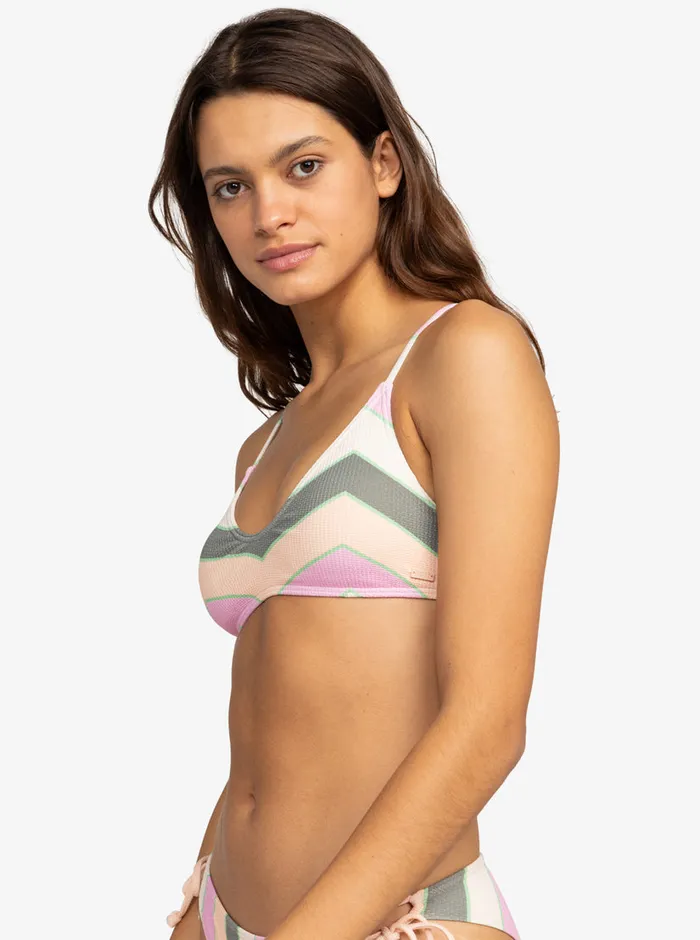 Roxy Bikinis Vista Stripe Strappy Bra Bikini Top Agave Green Very Vista Stripe 8211 Womens