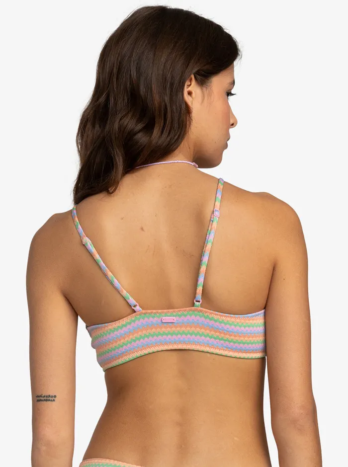 Roxy Bikinis Wavy Stripe Fashion Bralette Bikini Top Papaya Wavy Stripe S 8211 Womens