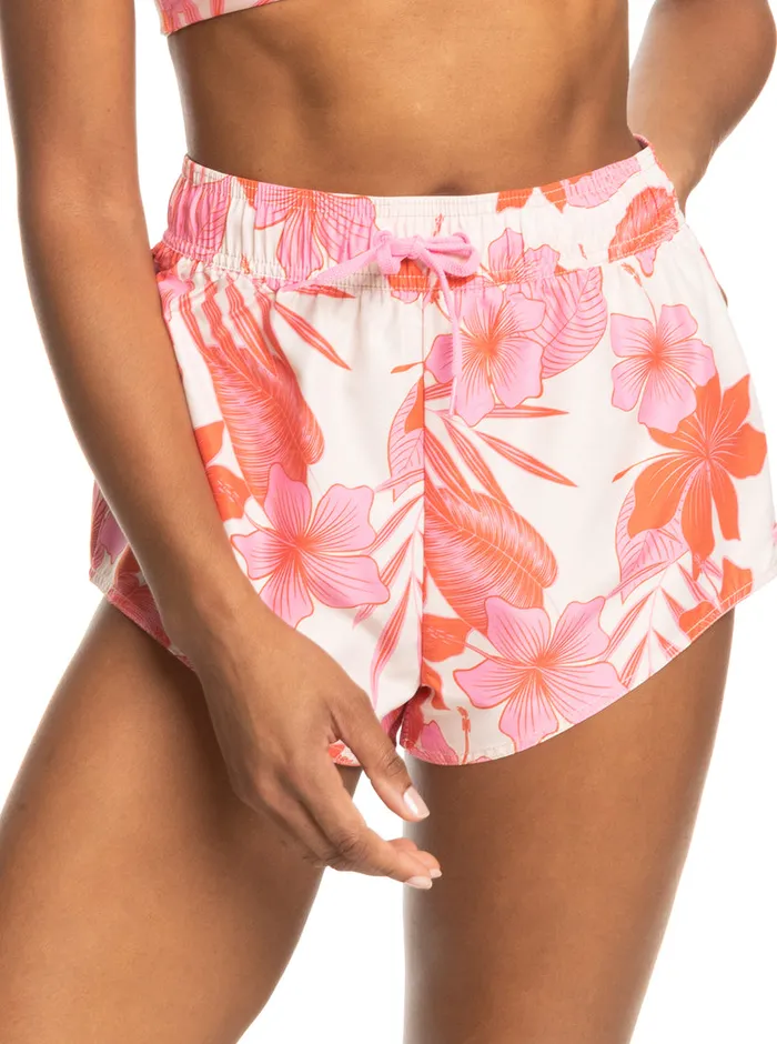 Roxy Boardshorts New Fashion Board Shorts Pale Dogwood Lhibiscus 8211 Womens