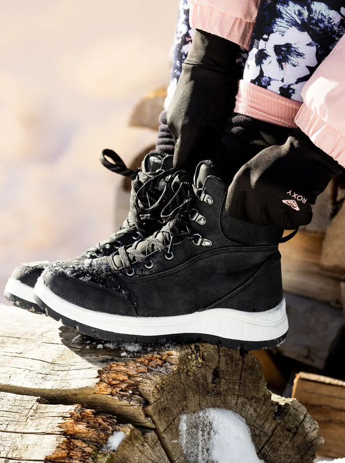 Roxy Boots Karmel LaceUp Boots Black 8211 Womens