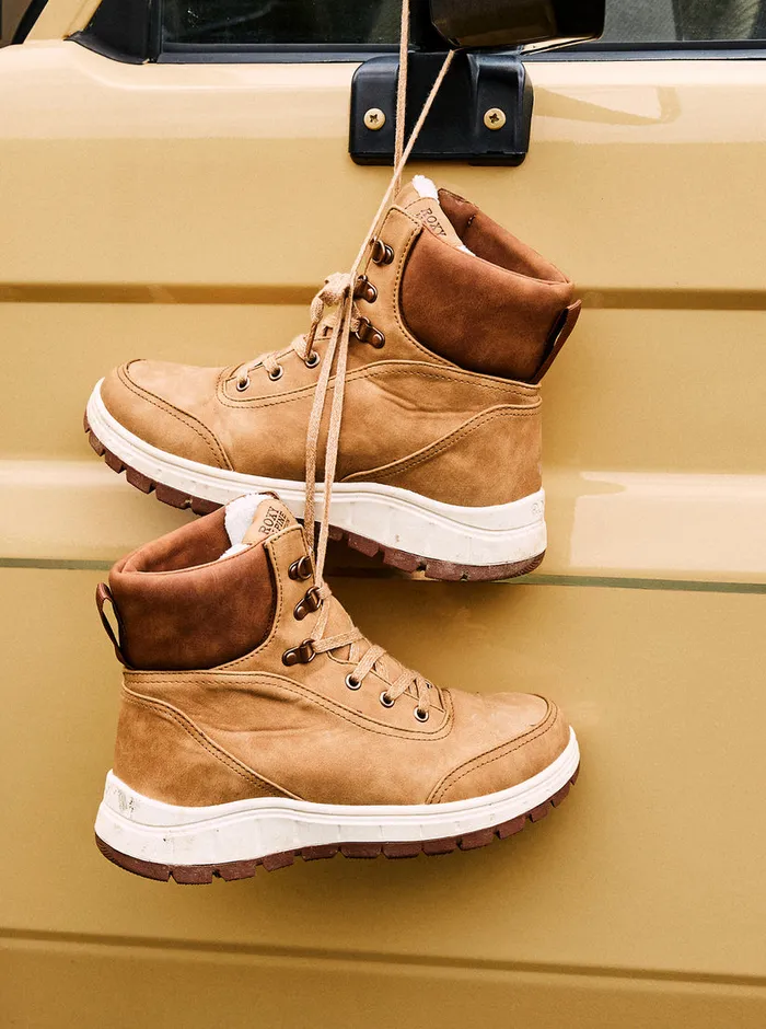 Roxy Boots Karmel LaceUp Boots Tan 8211 Womens