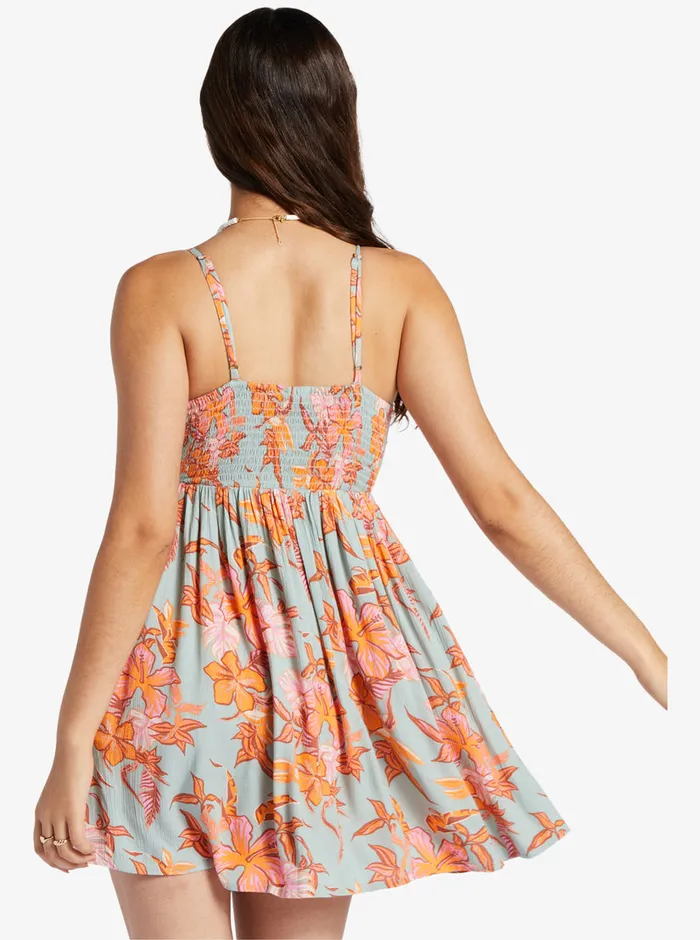 Roxy Dresses Evening Glow Strappy Mini Dress Blue Surf Kartoffel Tropical 8211 Womens