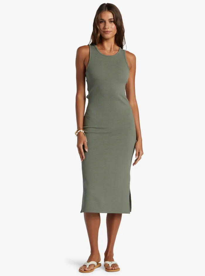 Roxy Dresses Good Keepsake Midi Dress Agave Green 8211 Womens
