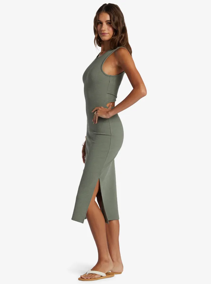 Roxy Dresses Good Keepsake Midi Dress Agave Green 8211 Womens