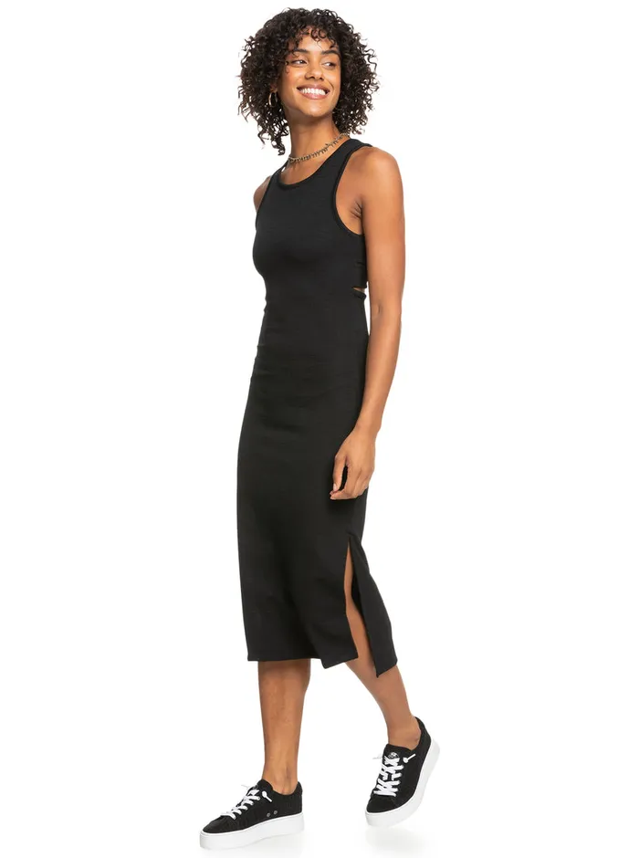 Roxy Dresses Good Keepsake Midi Dress Anthracite 8211 Womens