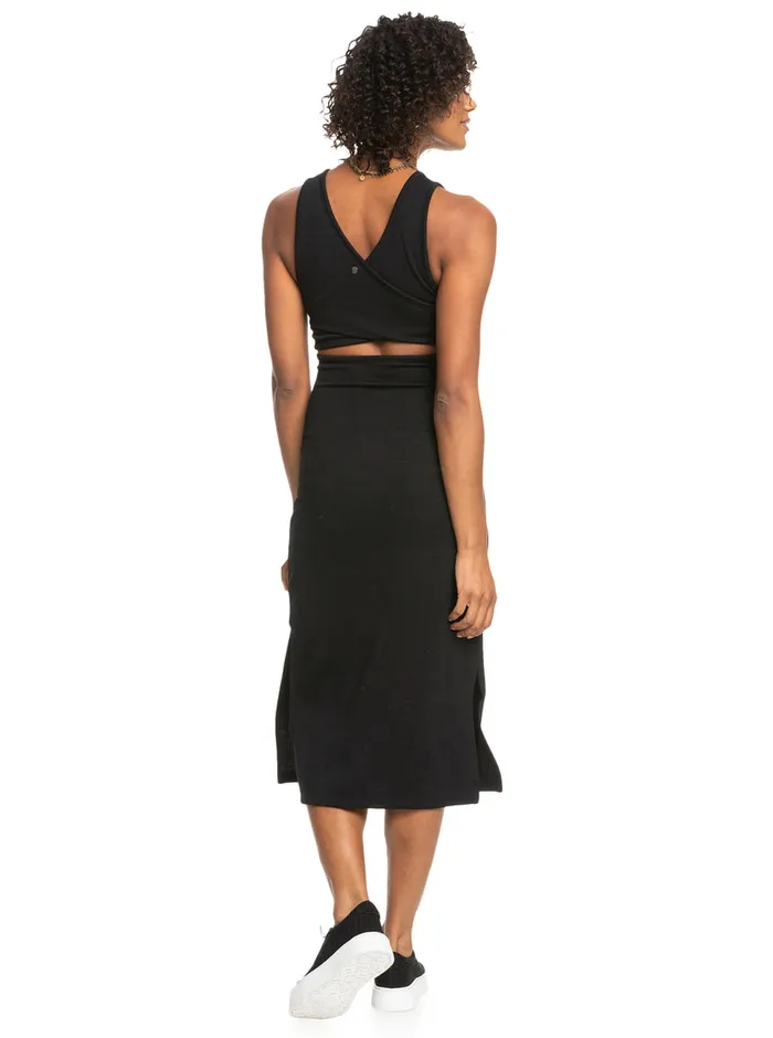 Roxy Dresses Good Keepsake Midi Dress Anthracite 8211 Womens