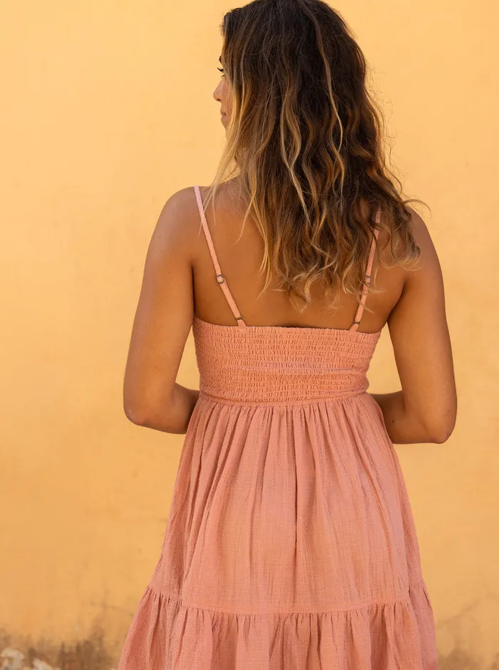 Roxy Dresses Jasmine Breeze Solid Dress Ash Rose 8211 Womens