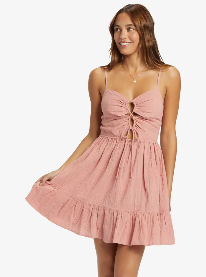 Roxy Dresses Jasmine Breeze Solid Dress Ash Rose 8211 Womens