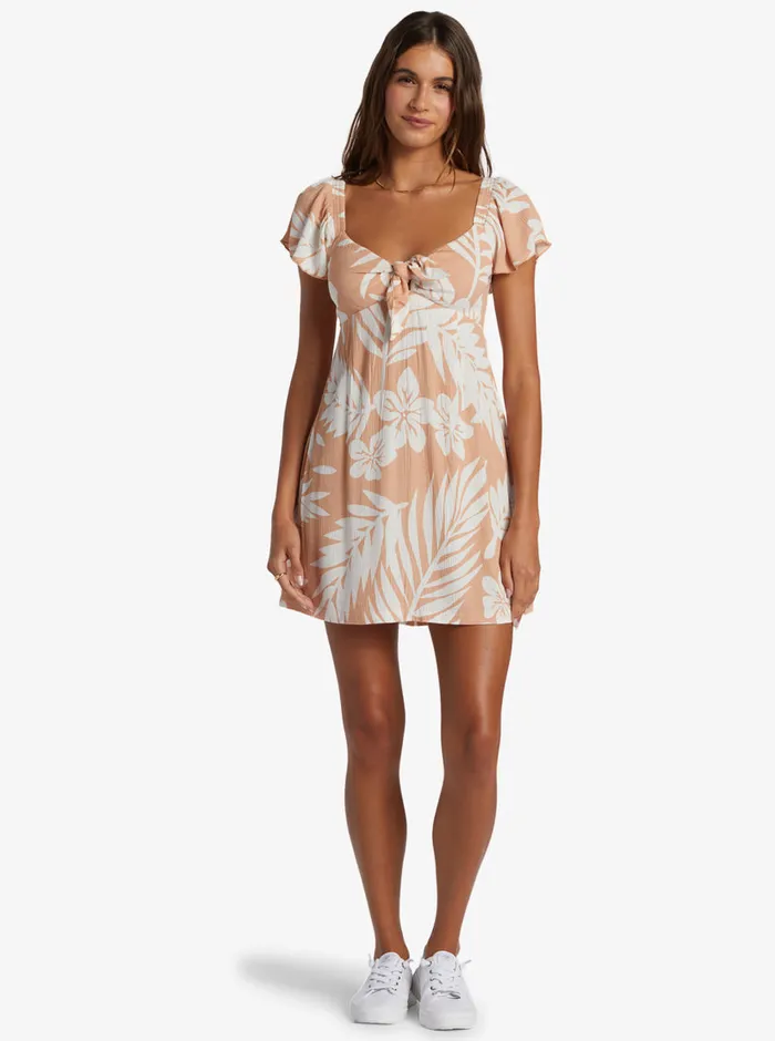 Roxy Dresses Oceanview Mini Dress Cafe Creme Palmeria 8211 Womens