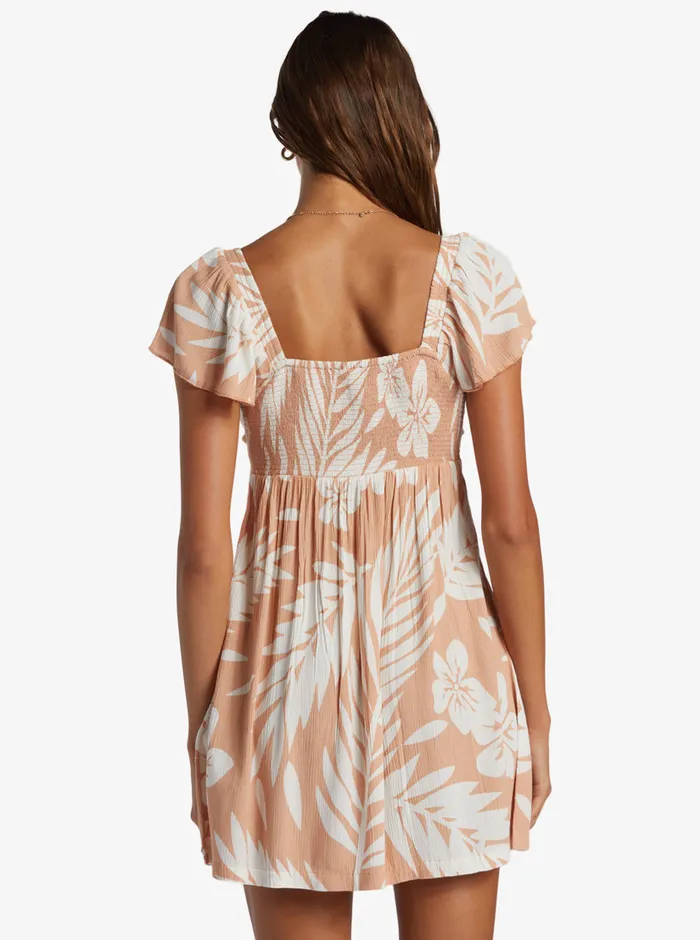 Roxy Dresses Oceanview Mini Dress Cafe Creme Palmeria 8211 Womens