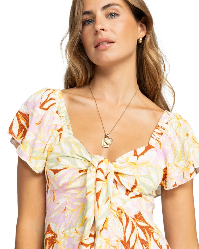 Roxy Dresses Oceanview Mini Dress Quiet Green Coast 2 Coast 8211 Womens