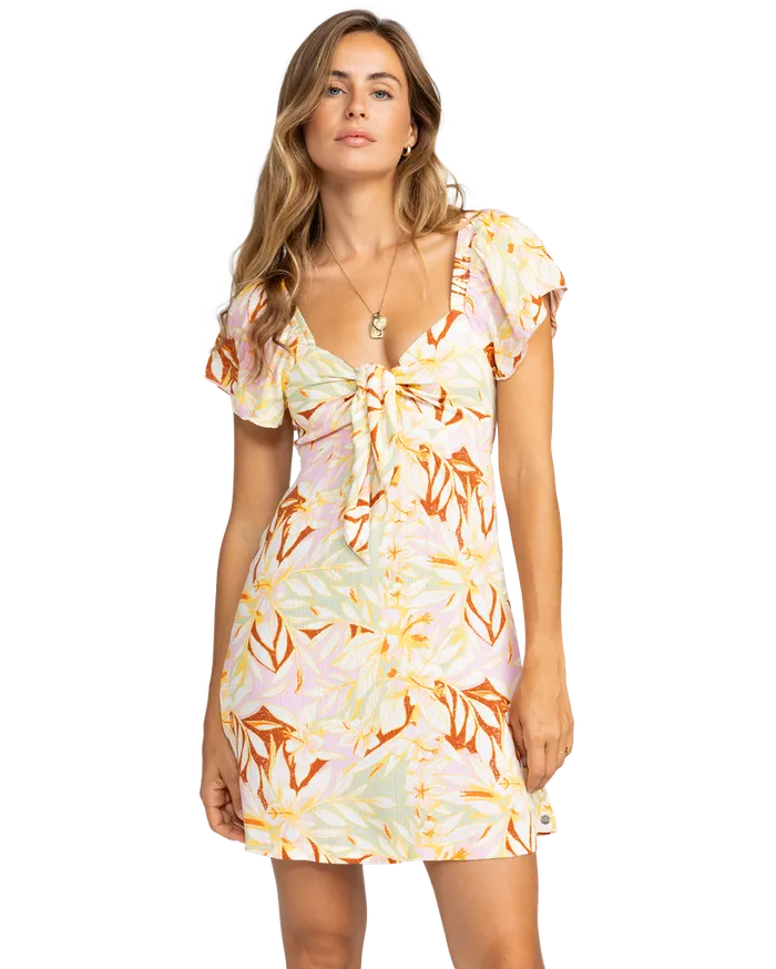 Roxy Dresses Oceanview Mini Dress Quiet Green Coast 2 Coast 8211 Womens