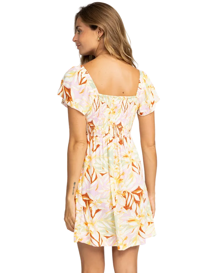 Roxy Dresses Oceanview Mini Dress Quiet Green Coast 2 Coast 8211 Womens